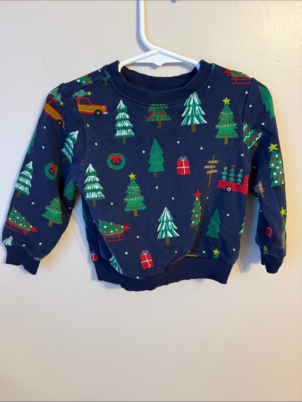 Little Sleepies Play Crewneck Sweatshirt Christmas Trees and Truck 12-18 Months